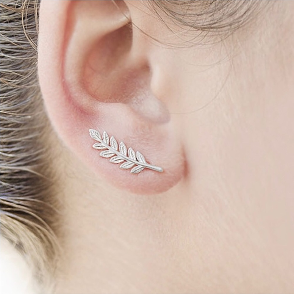 Silver Leaf Vine Earrings